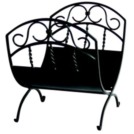 Blueprints Black Wrought Iron Log Rack With Scrolls BL139850